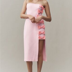 Anthropologie BHLDN Lia Strapless Bow Midi Dress